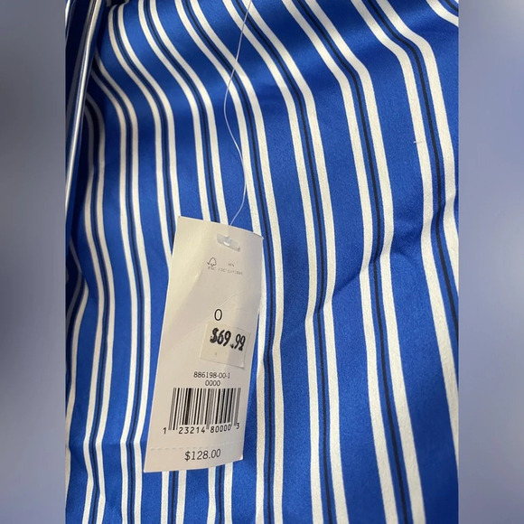 Banana Republic Womens Blue One Shoulder PJ Stripe Midi Dress Size 0 New NWT - Picture 6 of 6